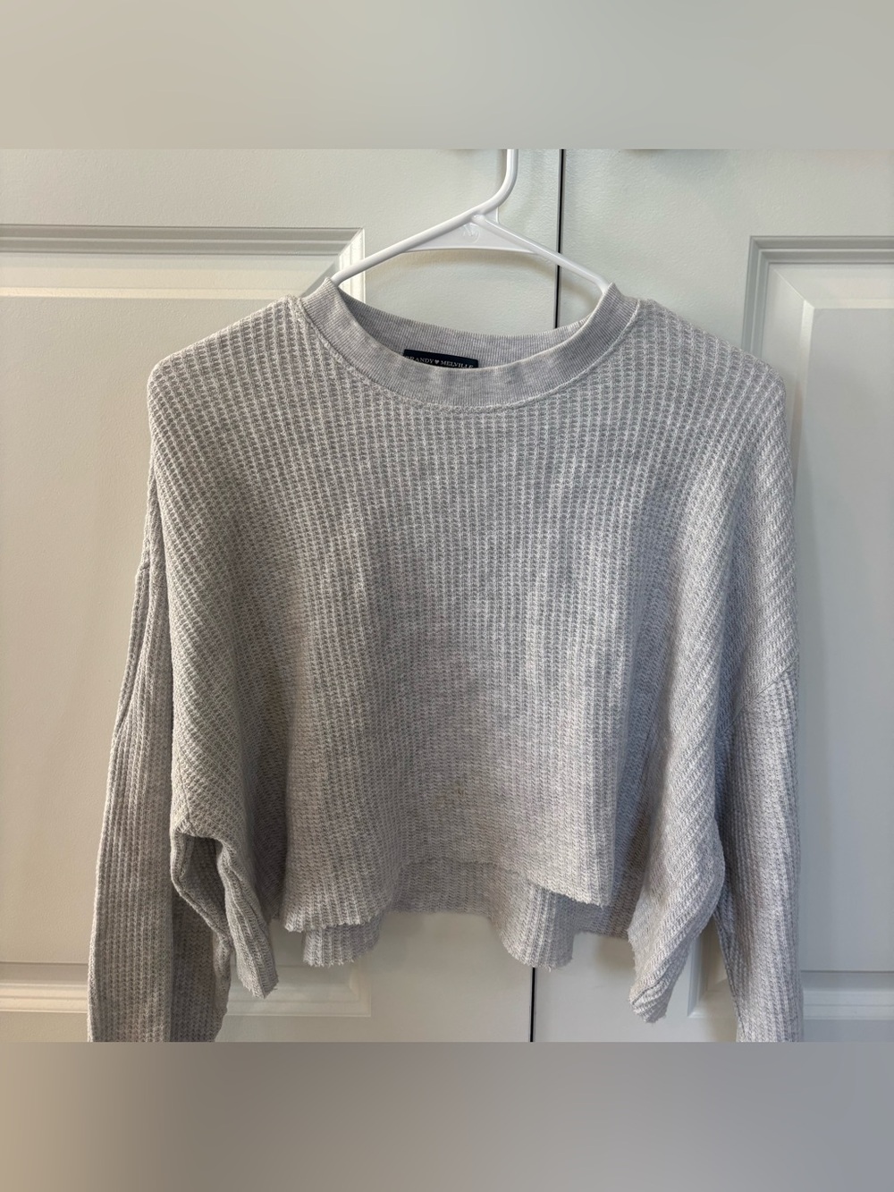 Brandy Melville Gray Waffle Knit Top